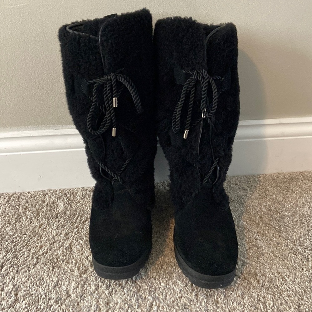 Women’s Coach Boots Suede and Fur size 9.5